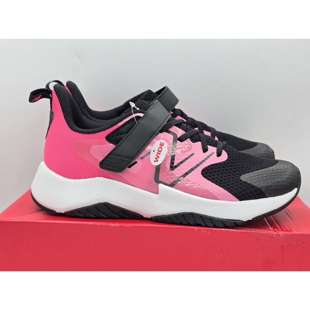 New Balance Big Kid's Rave Run V2 Bungee Lace Team - Pink Black Sz 7 Wide NEW - Picture 11 of 13